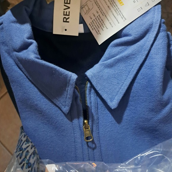 NWT-Denim & Co REVERSIBLE Double Face Flannel Zipfront Jacket XL Dark Chambray - Picture 4 of 6